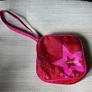 American Girl Place Wallet Wristlet Accessory Bag Coin Purse Red Pink